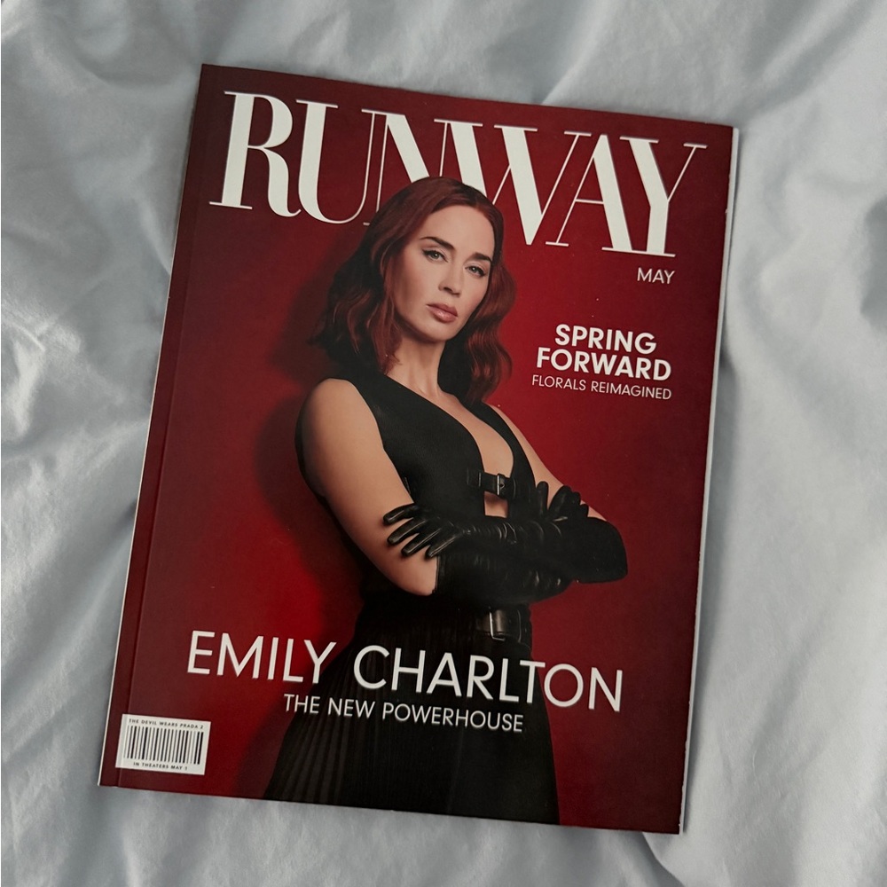 RUNWAY Magazine May Issue - Red Cover with Emily Charlton